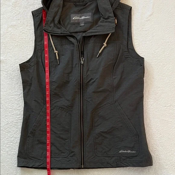 Eddie Bauer Women's Charcoal Hooded Vest, L - Picture 9 of 12
